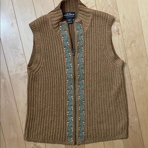Woolrich embroidered Zip-Up Sweater Vest size small